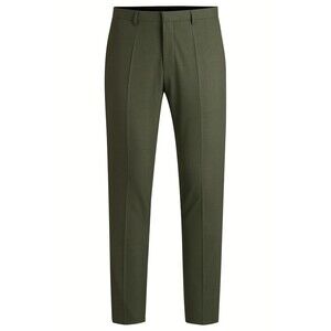 Hugo Boss Mens Pants Sz 30R Hesten Olive Solid Extra Slim Fit Dress Wool Blend